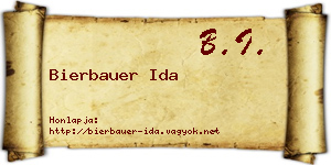Bierbauer Ida névjegykártya
